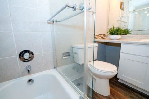 Upgraded Wood Flooring & Bathtub in 1-Bedroom Apartment Home
